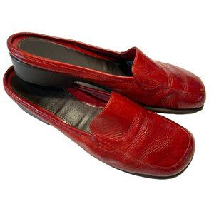 Leather Shoe Aerosole Slide Red 9.5 M Casual Mule Dress Shoe